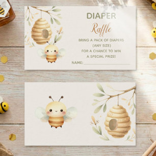 Carte D'accompagnement Tirage au sort de couche Bébé Abeille Il ou Elle