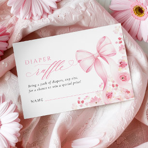 Carte D'accompagnement Tirage au sort de couche Bébé en Fleur Coquette