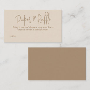 Carte D'accompagnement Tirage au sort de couche bébé minimaliste et neutr