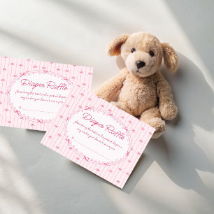 Carte D'accompagnement Tirage au sort de couche bébé rose prépa élégant d