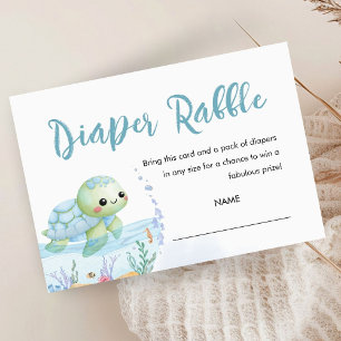 Carte D'accompagnement Tirage au sort de couche bébé Shower Tortue marine