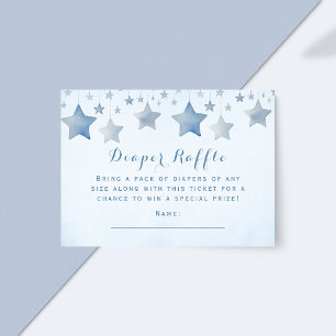 Carte D'accompagnement Tirage au sort de couche Céleste Bleue Étoile Baby