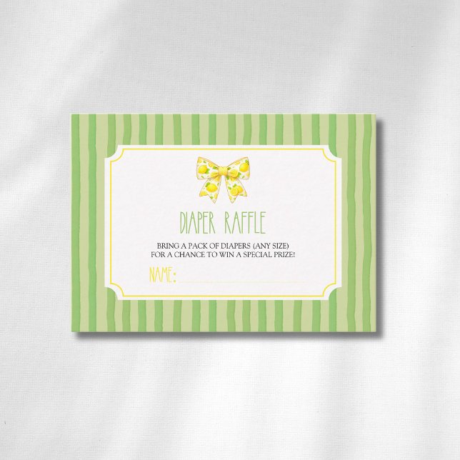 Carte D'accompagnement Tirage au sort de couche Chic Citron Ruban Citron  (Créateur téléchargé)