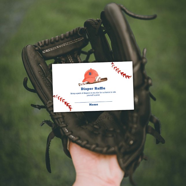 Carte D'accompagnement Tirage au sort de couche de baseball Retro Slugger (Retro Slugger Baseball Diaper Raffle Baby Shower Enclosure Card)