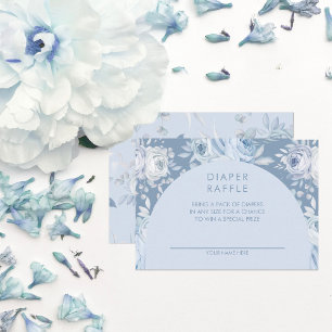 Carte D'accompagnement Tirage au sort de couche Dusty Blue Floral