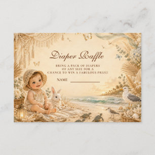 Carte D'accompagnement Tirage au sort de couche élégant Bohème de plage