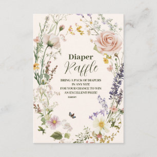 Carte D'accompagnement Tirage au sort de couche élégant rose fleur sauvag