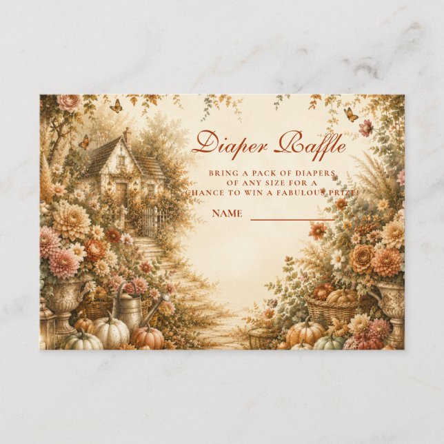 Carte D'accompagnement Tirage au sort de couche fantaisiste Boho Pumpkin (Devant)