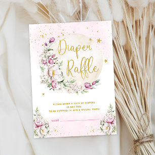 Carte D'accompagnement Tirage au sort de couche Floral Moon Rose