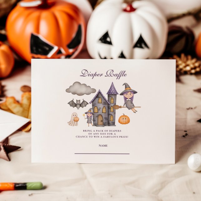 Carte D'accompagnement Tirage au sort de couche Halloween violet mignon (Créateur téléchargé)