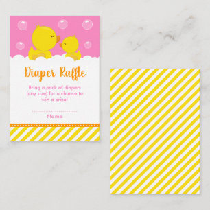 Carte D'accompagnement Tirage au sort de couche jaune et rose Canard en c