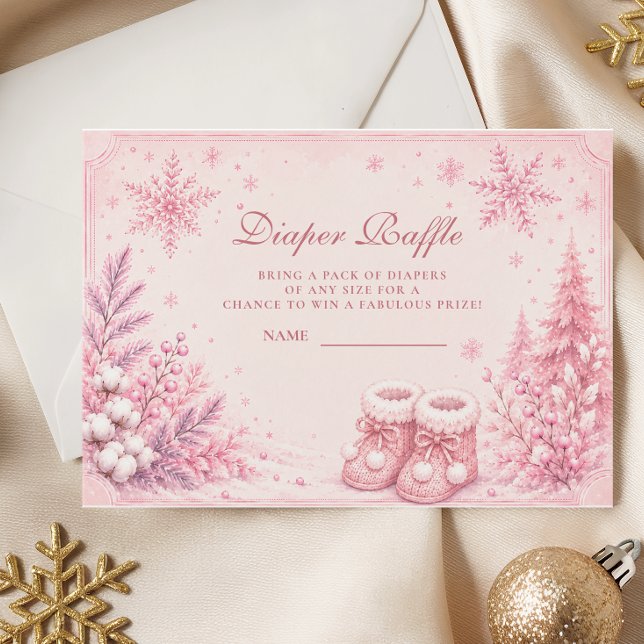 Carte D'accompagnement Tirage au sort de couche Pink Little Snowflake (Créateur téléchargé)