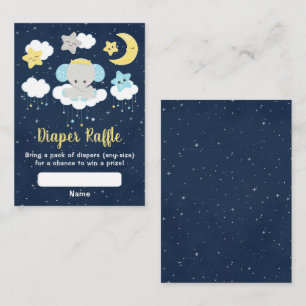 Carte D'accompagnement Tirage au sort de couche pour Baby Shower Eléphant