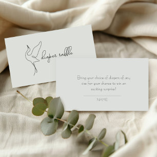 Carte D'accompagnement Tirage au sort de couche pour Baby Shower Minimali