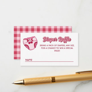 Carte D'accompagnement Tirage au sort de couche pour Baby Shower Rétro Ce