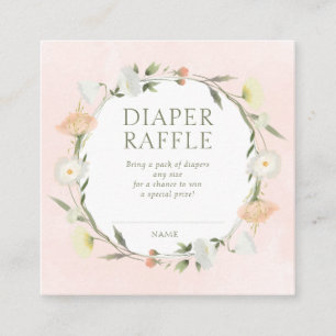 Carte D'accompagnement Tirage au sort de couche pour bébé en fleurs