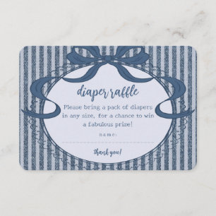 Carte D'accompagnement Tirage au sort de couche pour bébé en jean bleu Co