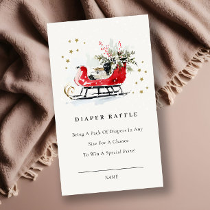 Carte D'accompagnement Tirage au sort de couche pour bébé Red Winter Slei