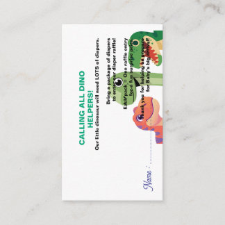 Carte D'accompagnement Tirage au sort de couche pour demande de bébé dino