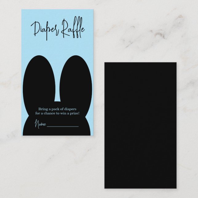 Carte D'accompagnement Tirage au sort de couche pour lapin noir (Devant / Derrière)
