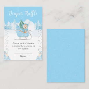 Carte D'accompagnement Tirage au sort de couche pour ours bleu d'hiver