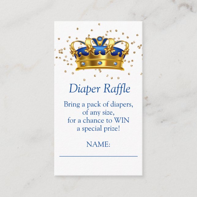 Carte D'accompagnement Tirage au sort de couche Prince Royal Bleu Or Élép (Devant)