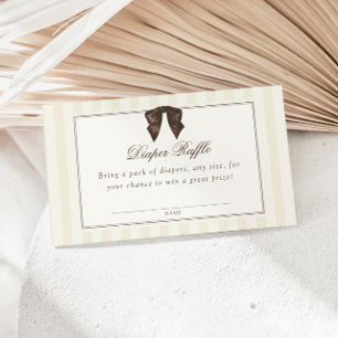 Carte D'accompagnement Tirage au sort de couche rayée avec un nœud brun c