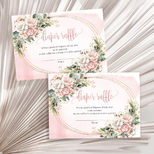 Carte D'accompagnement Tirage au sort de couche romantique rose doré flor