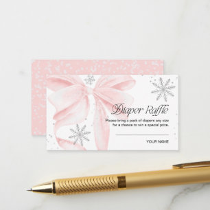 Carte D'accompagnement Tirage au sort de couche "Snow in Love" ruban rose