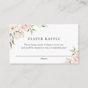 Carte D'accompagnement Tirage au sort de couches avec fleurs et feuillage