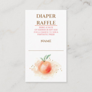 Carte D'accompagnement Tirage au sort de couches Baby Shower Fruit Pêche