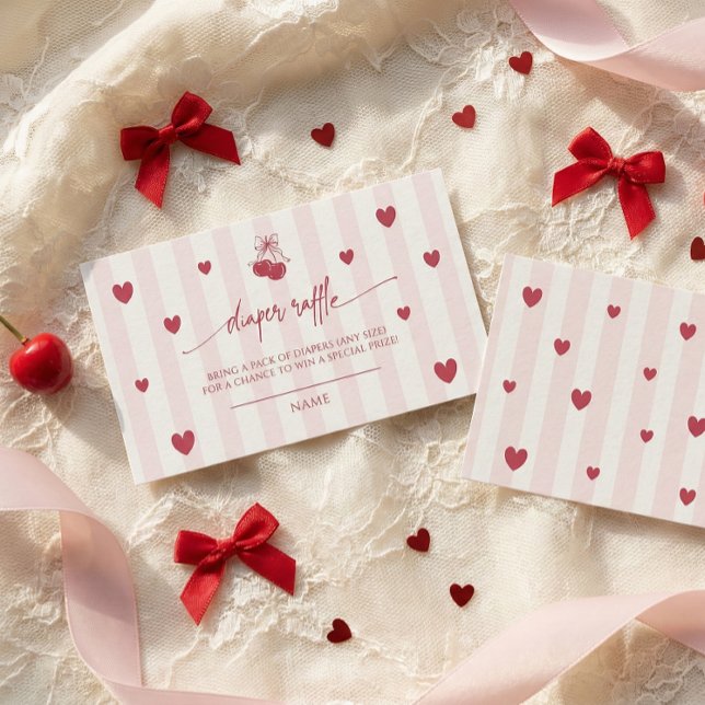 Carte D'accompagnement Tirage au sort de couches bébé fille Saint-Valenti (Créateur téléchargé)