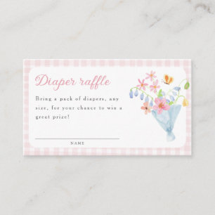 Carte D'accompagnement Tirage au sort de couches Bouquet Floral Gingham R