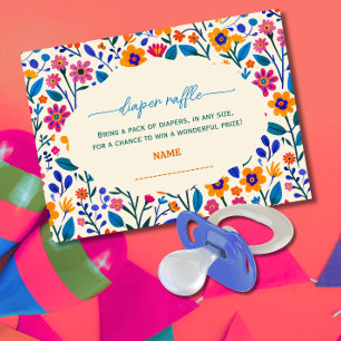 Carte D'accompagnement Tirage au sort de couches fête florale mexicaine