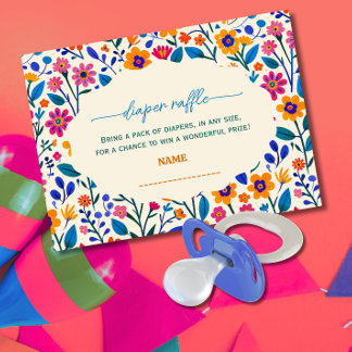 Carte D'accompagnement Tirage au sort de couches fête florale mexicaine