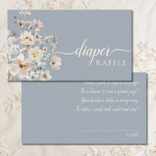 Carte D'accompagnement Tirage au sort de couches Fleur sauvage Bleu pouss