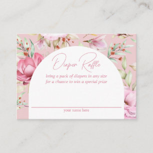 Carte D'accompagnement Tirage au sort de couches fleuries roses pour jard