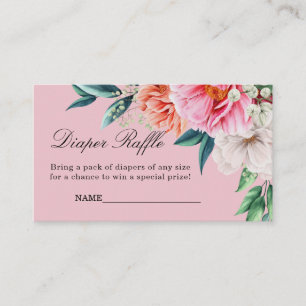 Carte D'accompagnement Tirage au sort de couches florales roses blanches 
