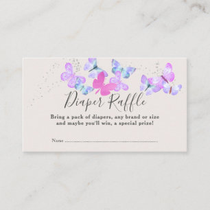 Carte D'accompagnement Tirage au sort de couches papillons roses Cieux Pa
