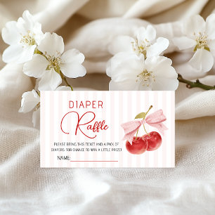 Carte D'accompagnement Tirage au sort de couches pour Baby Shower Cerise