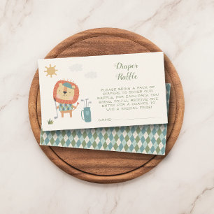 Carte D'accompagnement Tirage au sort de couches pour Baby Shower de golf