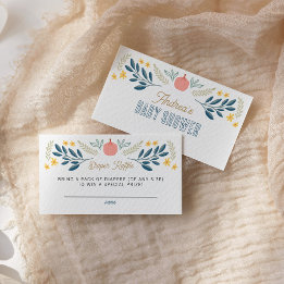 Carte D'accompagnement Tirage au sort de couches pour Baby Shower Feuille