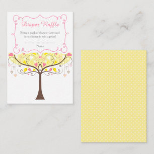 Carte D'accompagnement Tirage au sort de couches pour Baby Shower Fleurs 