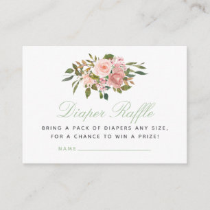 Carte D'accompagnement Tirage au sort de couches pour Baby Shower Floral