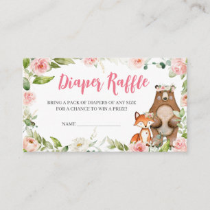 Carte D'accompagnement Tirage au sort de couches pour Baby Shower Floral