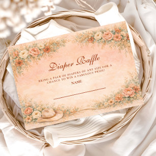 Carte D'accompagnement Tirage au sort de couches pour Baby Shower Floral