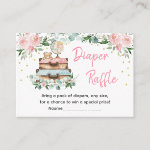 Carte D'accompagnement Tirage au sort de couches pour bébé à fleurs roses