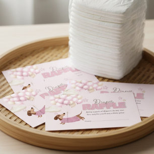Carte D'accompagnement Tirage au sort de couches pour bébé avec dachshund