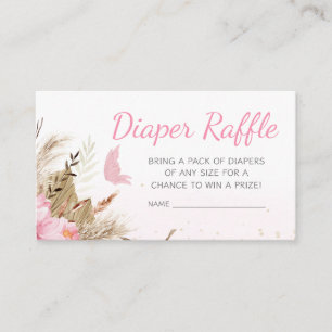 Carte D'accompagnement Tirage au sort de couches pour bébé Fleurs Papillo