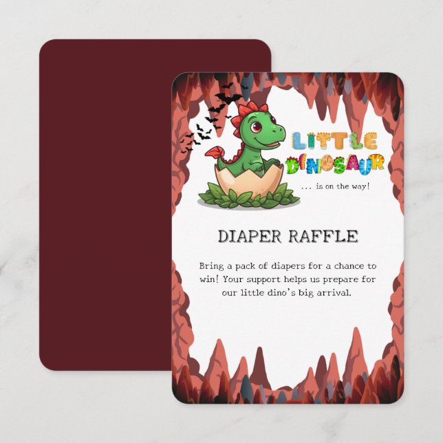 Carte D'accompagnement Tirage au sort de couches pour l'arrivée du petit  (Devant / Derrière)